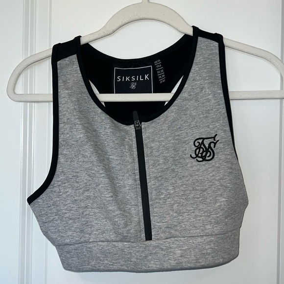 Womens SikSilk Sports Bra Zip Front Size 6 - Picture 1 of 6